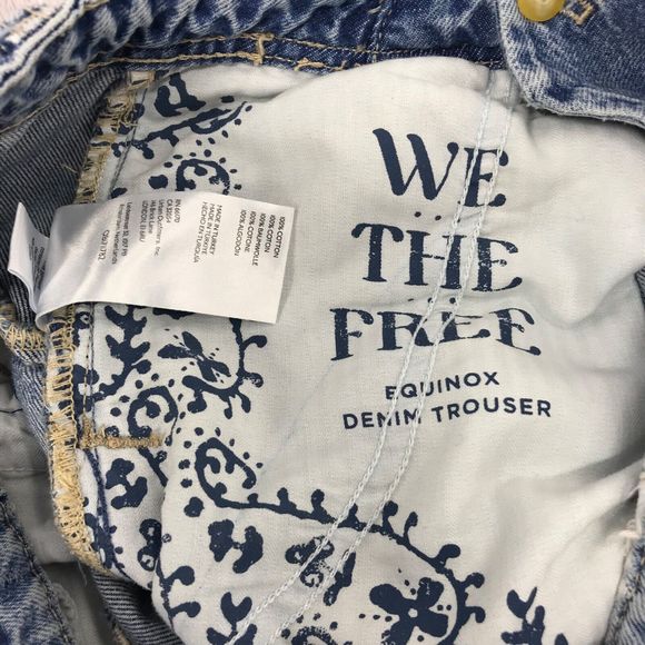 Free People We The Free Equinox Denim Trousers Jeans Open Sky Wide Leg Size 27 - Picture 9 of 14